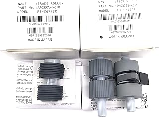 OKLILI 20SET X PA03338-K011 PA03576-K010 Scanner Pickup Pick Roller Brake Roller Compatible with Fujitsu fi-6670 fi-6670A fi-6770 fi-6770A fi-5750C fi-5650C fi-6750s