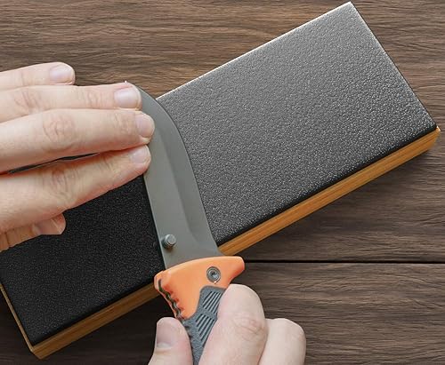 Miniatura 5 de Sharp Pebble Kit de piedras para afilar cuchillos con 3000/8000 y truco de cuero clásico con piedra aplanadora y compuesto verde