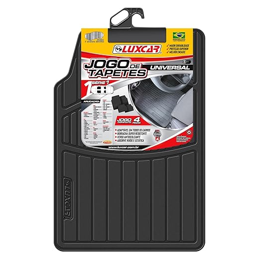 Kit de 4 peças, TAPETE BORRACHA UNIVERSAL SÉRIE 1 Luxcar Universal