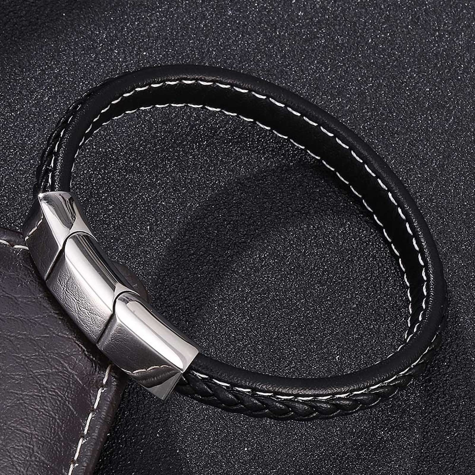 Herren Gliederarmbänder Edelstahl Silber Uhrenarmband Kettenarmband 20,5 cm Silber
