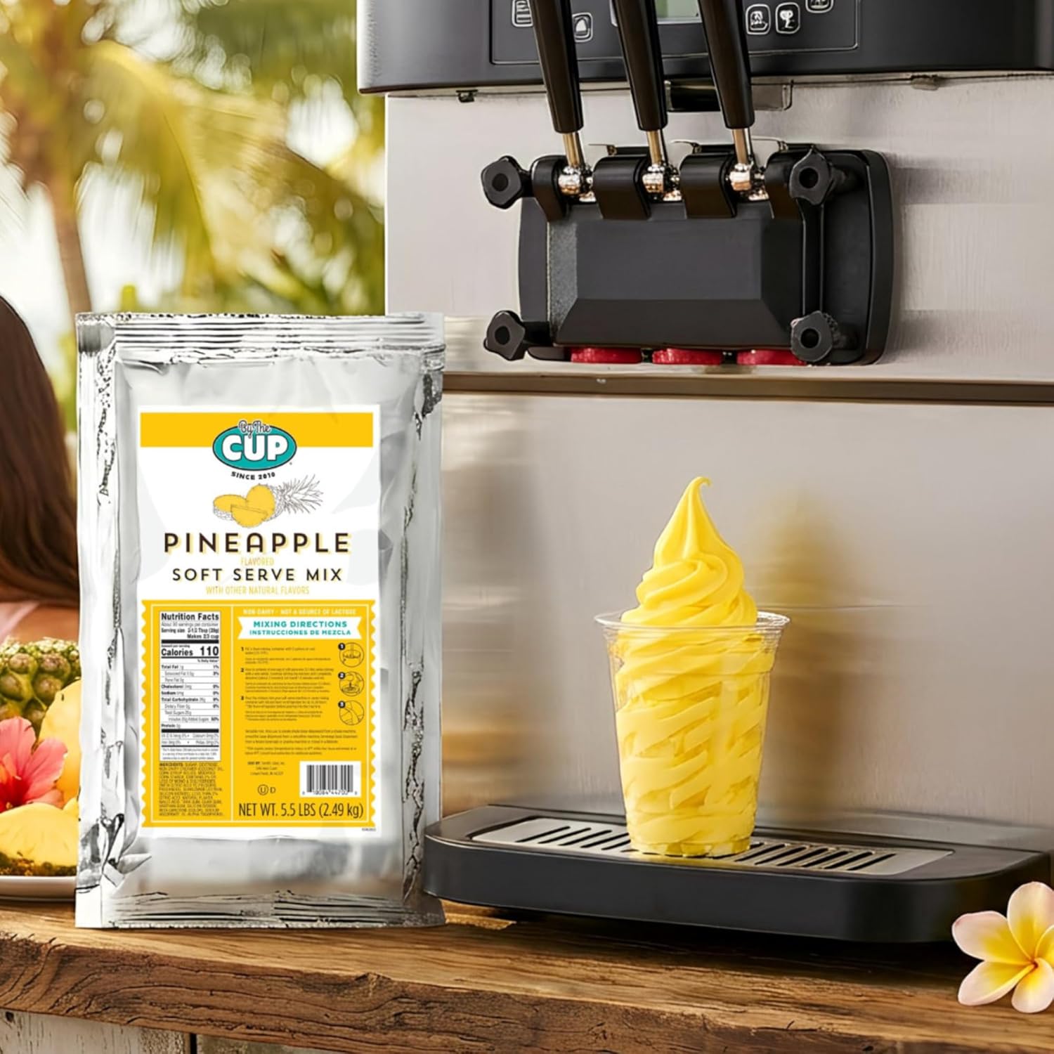 By The Cup Non-Dairy Pineapple Soft Serve Mix, 5.5 lb (Pack of 2)