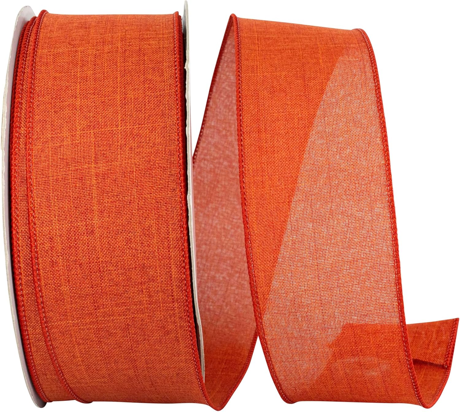 Reliant Ribbon 92573W-049-40K Everyday Linen Value Wired Edge Ribbon, 2-1/2 Inch X 50 Yards, Rust