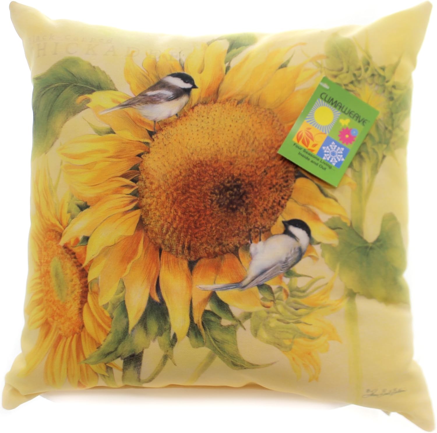 Manual Woodworkers Home & Garden CHICKADEE'S Feast Pillow Fabric Climaweave Slfast