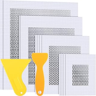 18 Pieces Drywall Repair Patch 2/4/ 6/8 Inch Self-Adhesive Aluminum Patch Hole Fixer Metal Sheetrock Ceiling Wall Mesh Repair Wall Hole Repair Patch for Drywall Plasterboard, 4 Sizes