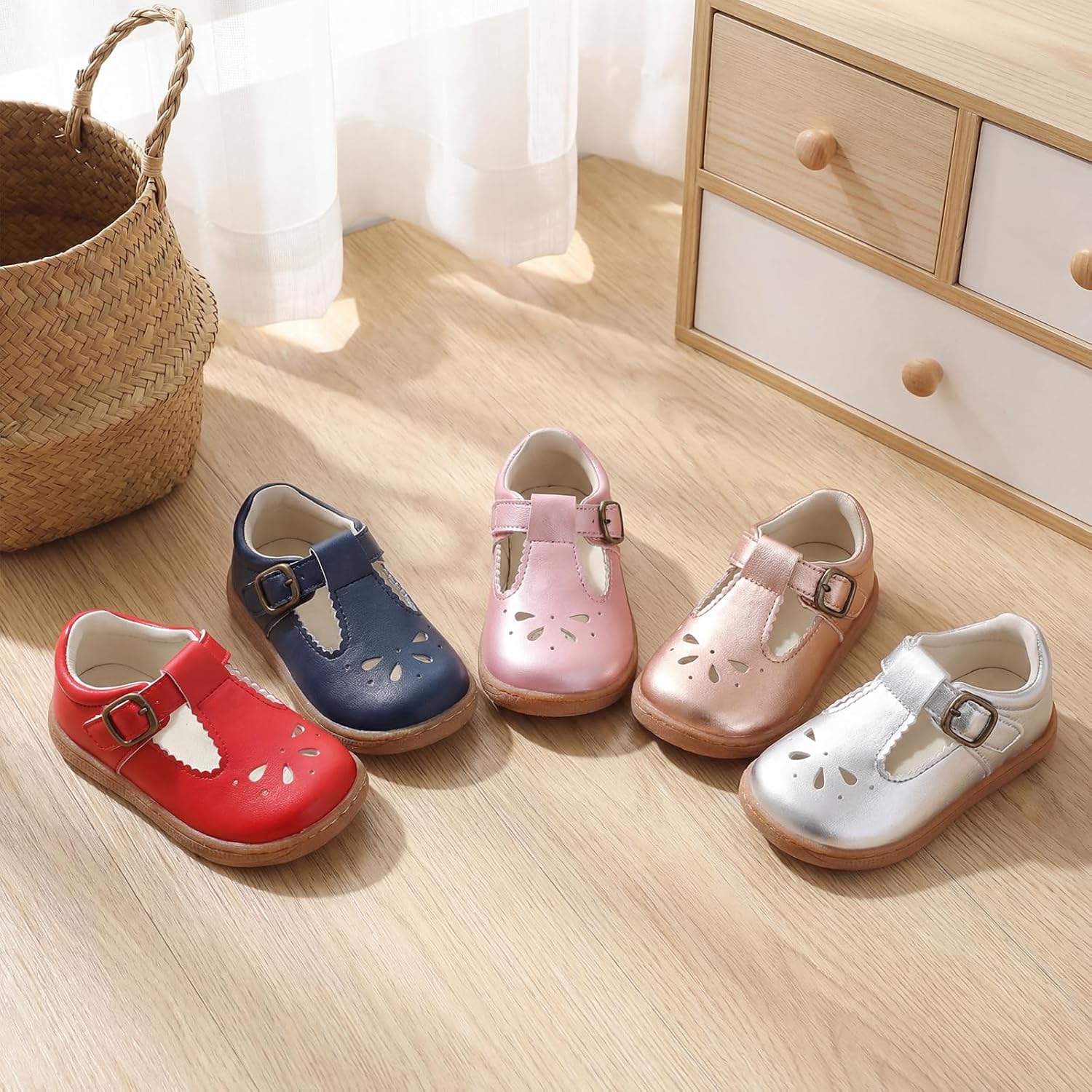 Toddler Girl Mary Jane Dress Shoes Wide Ballet Flats for Girls Party School Shoe - Image 9