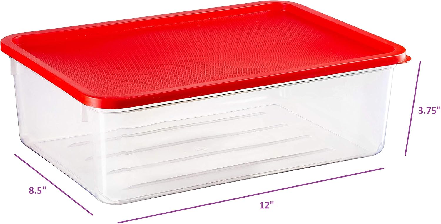 2 Pack Plastic Food Storage Containers with Lid, Refrigerator, Freezer Covered Cake Keeper, Cupcake Carrier, Christmas Cookie Holder, Lunch Box, 169 oz, White
