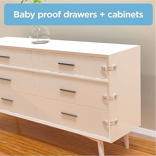 Miniatura 4 de Perma - Cerraduras adhesivas de seguridad para bebés y niños, 20 unidades, transparenteblanco