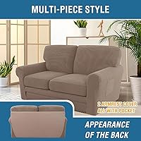 Vista 180 de H.VERSAILTEX Multi-Pieces Sofa Covers Stretch Couch Covers Form Fitted Seats and Back Cushions Covers