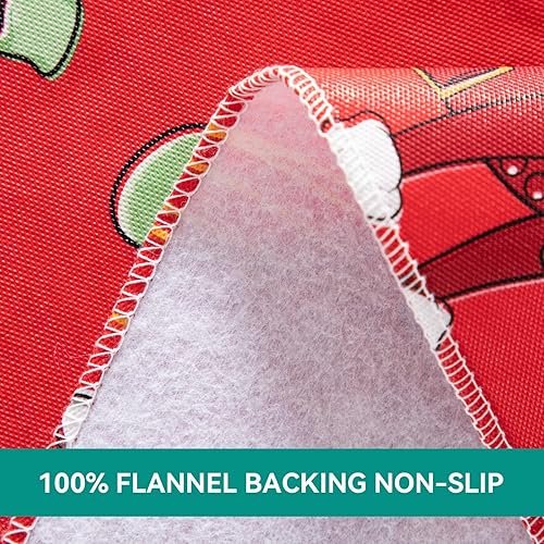 Vista 137 de Mantel rectangular de vinilo de 52 x 70 pulgadas con reverso de franela, mantel para el día de San Valentín, mantel de hule 100% impermeable Azul