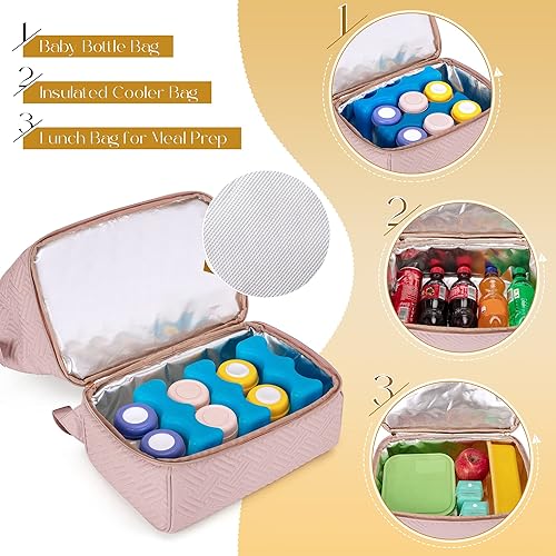 Miniatura 3 de Fasrom Mochila para extractor de leche con enfriador compatible con bombas Spectra S1, S2 y Medela, bolsa de bombeo portátil con alfombrilla