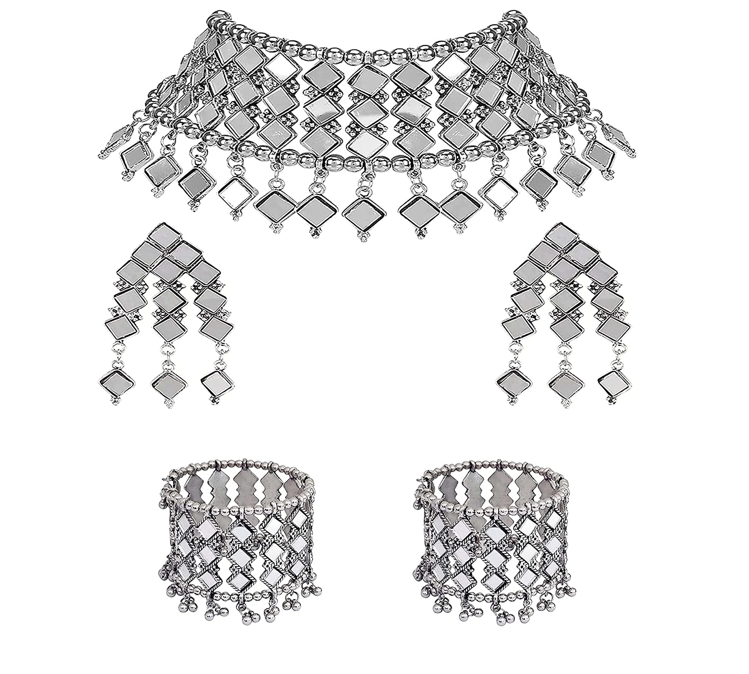 See full amazon price history chart for Total Fashion Latest Stylish Boho Trible Silver Oxidised Mirror Choker Necklace Jewellery Set Women for Girls Total Fashion Latest Stylish Boho Trible Silver Oxidised Mirror Choker Necklace Jewellery Set Women for Girls (B09RWWBP9M) Amazon Price History, Amazon Price Tracker