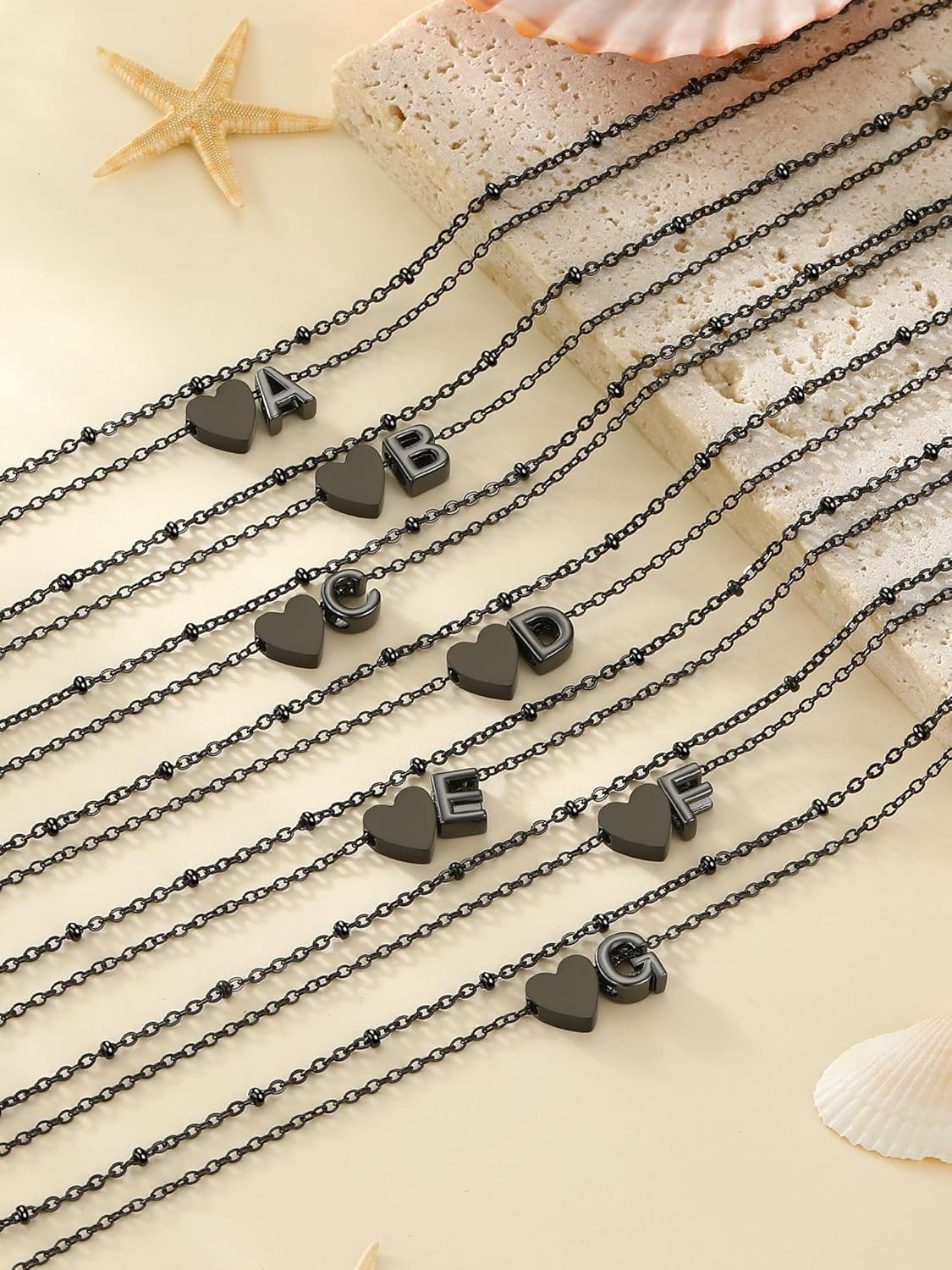 Initial Ankle Bracelets for Women, Dainty Stainless Steel Letter A-Z Layered Anklets, Heart Ankle Bracelet 8.5"-10.5" Adjustable, Summer Beach Jewelry, Come with Box - Image 4