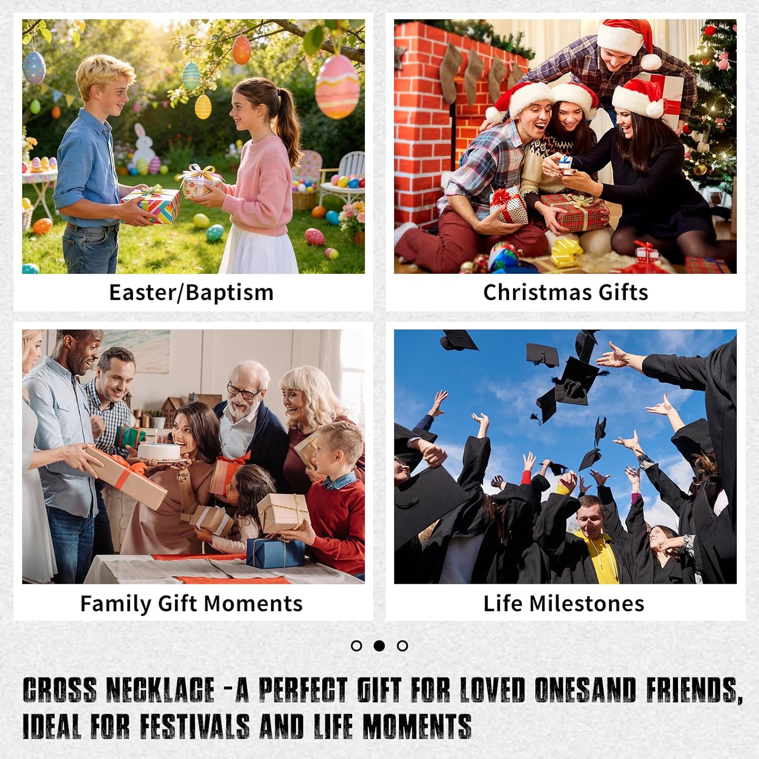 Cross Necklace for Men and Women 304L Stainless Steel Durable Snag-Free Box Chain Christian Jewelry Gift for Dad/Wife/Husband/Son/Loves/Friends on Easter/Birthday/Father's Day - Image 6