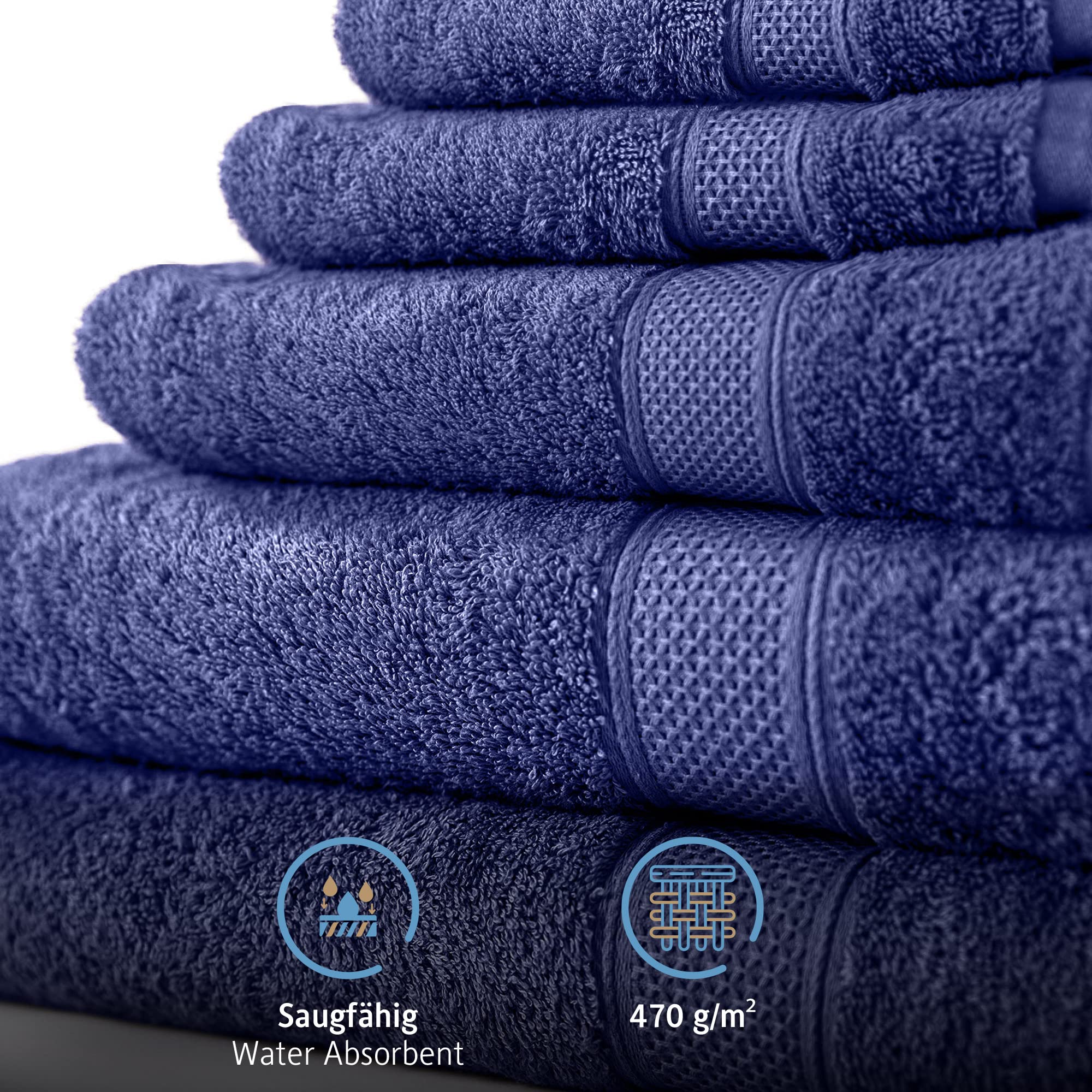 Cotone 100% Morbido Assorbente Set 2 Asciugamani Doccia 70x140cm - Cotone 100% Morbido E Assorbente Telo Mare Uomo - Foto 10