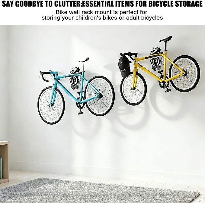 Soporte de pared para bicicleta, resistente, horizontal, para garaje miniatura 3