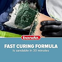 Vista 9 de Bondo Bondo-Hair - Relleno reforzado de fibra de vidrio de hilo largo, 00762, 1 cuarto de galón
