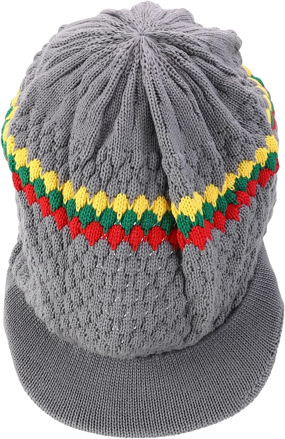 Armycrew Rastafarian Dreadlock Knit Oversized Slouch Cotton Visored Beanie