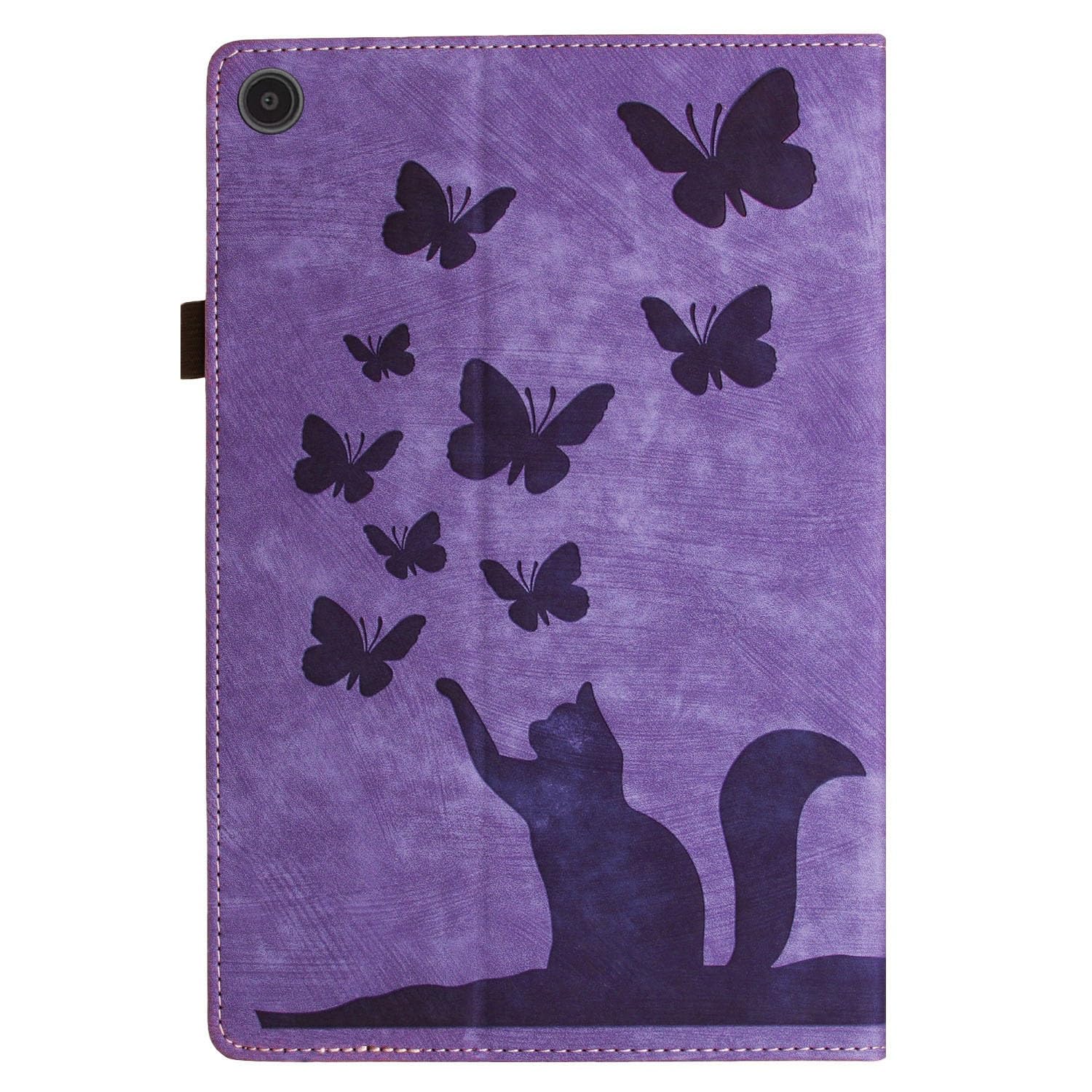 Custodia protettiva per tablet PC compatibile con Kindle Fire HD 8 custodia (7a/8a generazione, versione 2016/2017/2018) custodia protettiva pieghevole in rilievo custodia protettiva antiurto in pelle