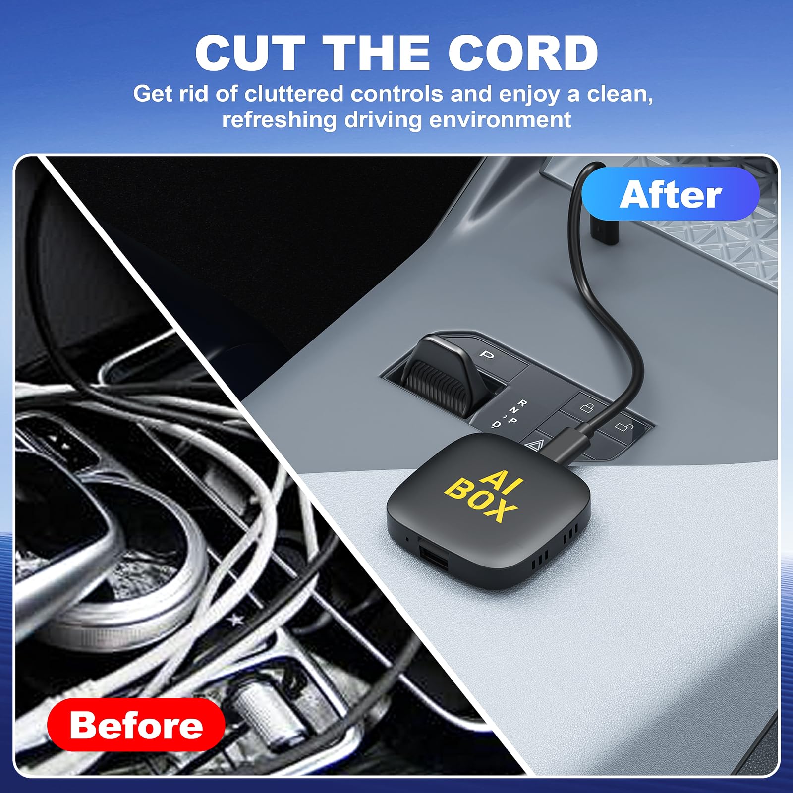 5in1 Wireless CarPlay& Android Auto Adapter mit Unterstützung für Netflix/YouTube,carPlay AI Box Convert Car Play Dongle TF Karte/USB Stick Magic Link für für iOS 10+/Android 11+ & Autos ab 2016