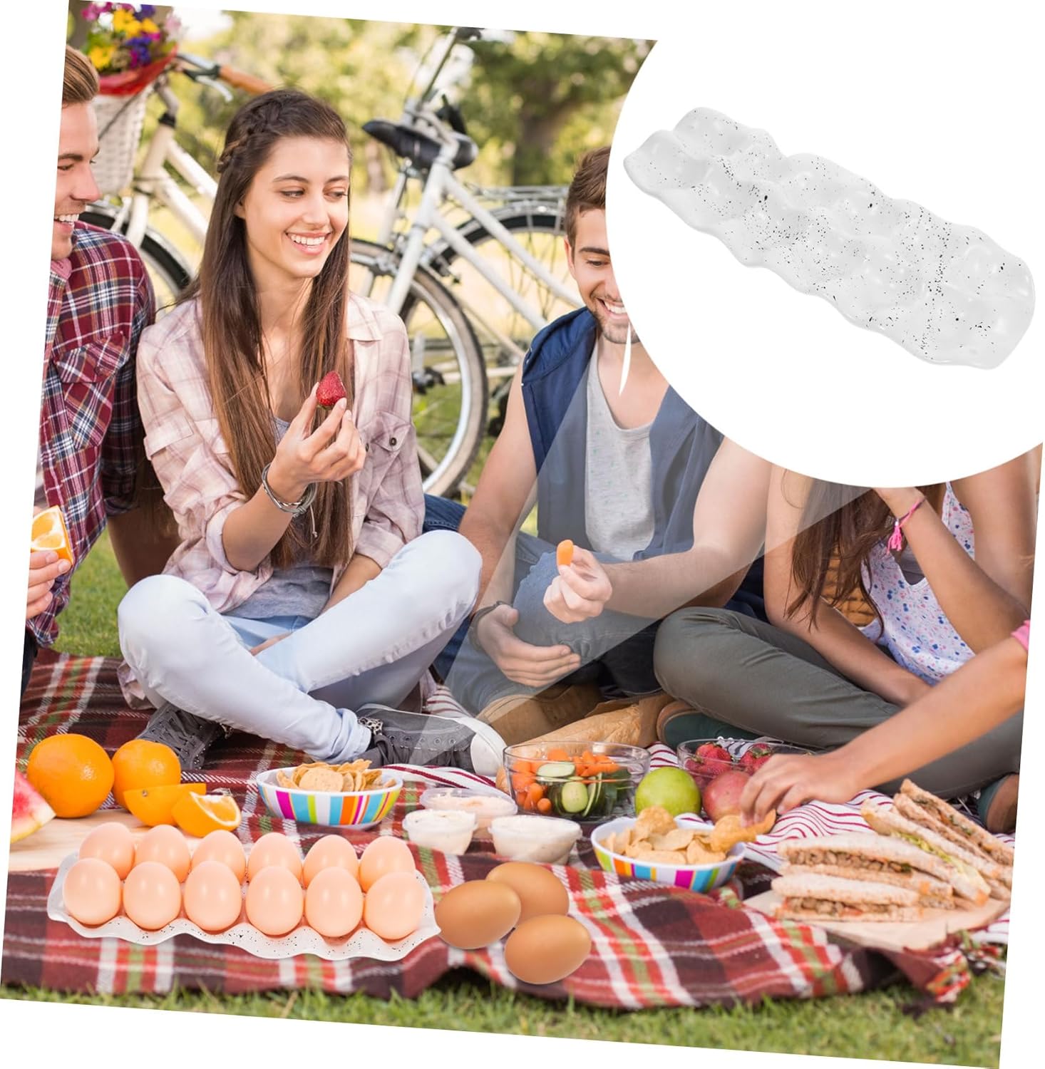 Ceramic Egg Tray for Refrigerator Porcelain Egg Storage Holder Versatile Kitchenware for Home Organization Elegant Cell Design for Everyday Use