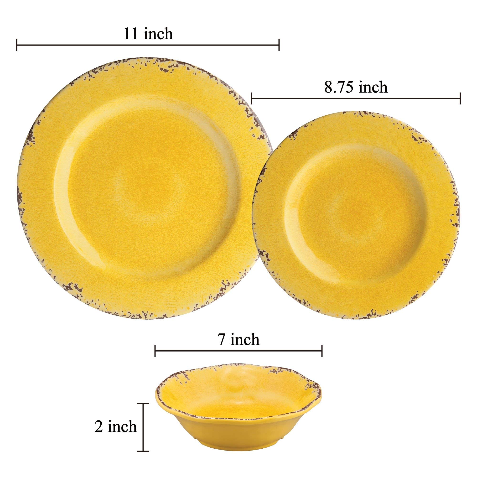 UP Ware, Set di 6 ciotole rotonde in melamina, senza BPA, lavabili in
