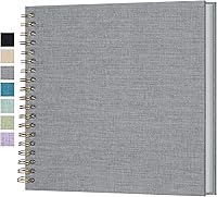 Vista 8 de Álbum de fotos autoadhesivo para scrapbook, páginas grandes, libro de recortes de lino, con capacidad para fotos de 2 x 3, 4 x 6, 5 x 7, 8 x 10