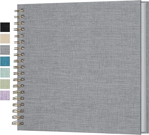 Miniatura 8 de Álbum de fotos autoadhesivo para scrapbook, páginas grandes, libro de recortes de lino, con capacidad para fotos de 2 x 3, 4 x 6, 5 x 7, 8 x 10