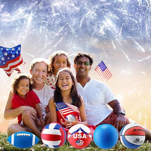 Miniatura 4 de Juego de 6 pelotas deportivas multideportivas, tamaño oficial, fútbol, voleibol, pelota de juegos infantiles, béisbol con bolsa de equipo para