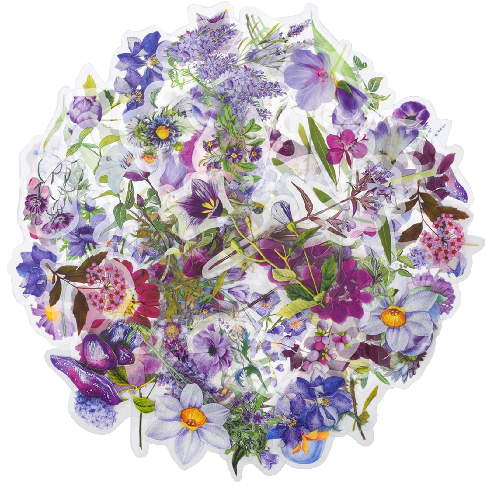 Lot De 90 Autocollants Floraux Transparents Vintage - Fleurs Séchées Pour Scrapbooking, Planners Et Loisirs Créatifs