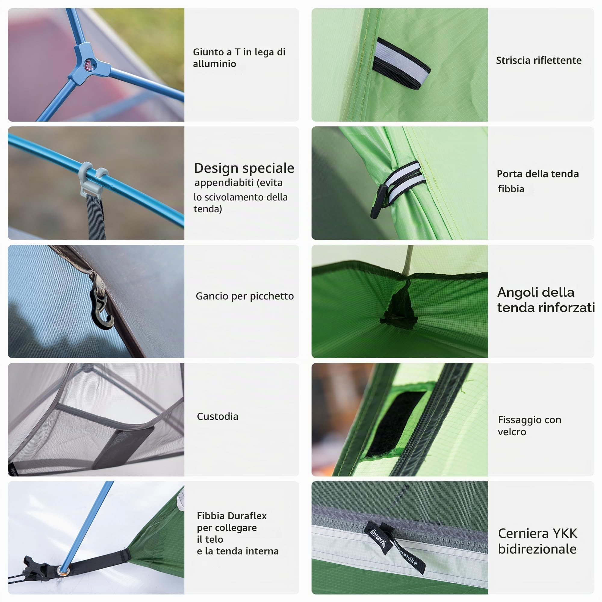 Naturehike Cloud Up 2 Tenda da Campeggio 3-4 Stagioni 2 Persone Leggera Impermeabile