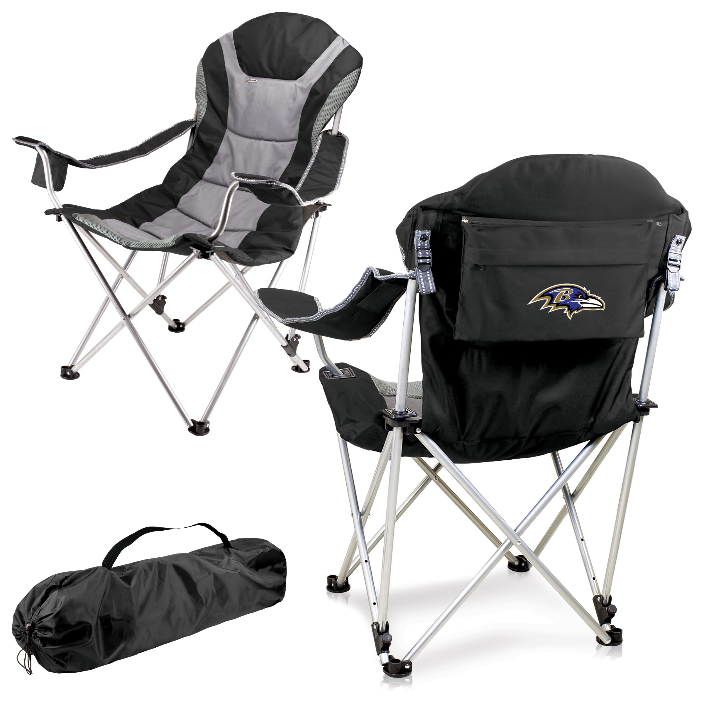 Picnic TIME NFL Unisex-Adult NFL Reclining Camp Chair, Beach Chair for Adults, Sports Chair with Carry Bag