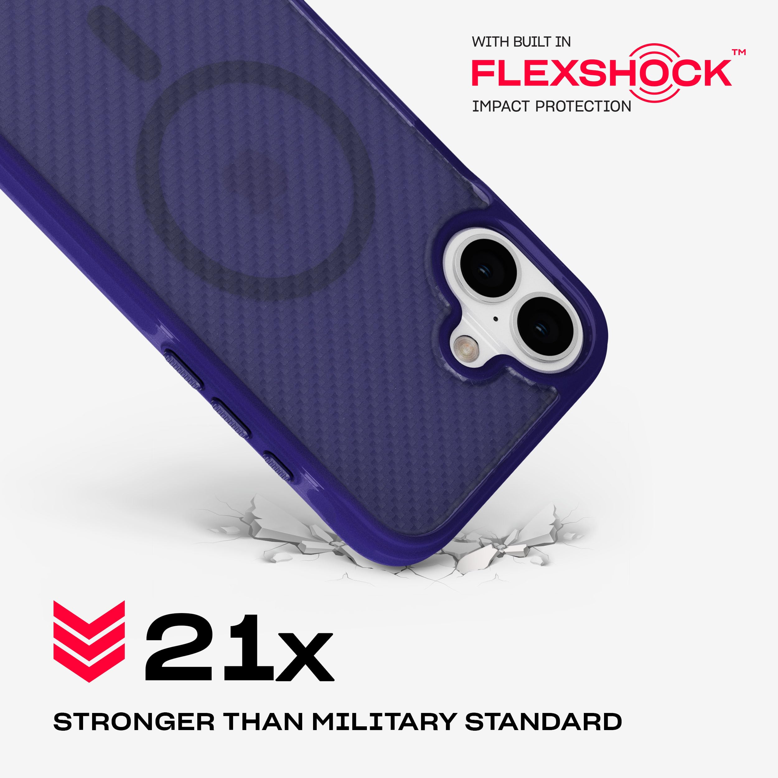 Tech21 EvoArmor for Apple iPhone 16 Plus Compatible with MagSafe - Impact Protection Case 21x Military Standard Tested in Purple - Image 3