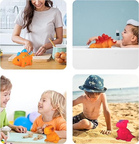 Miniatura 5 de Ganowo Juego de 12 juguetes de baño sin moho sin agujeros para bebés, juguetes de dinosaurio para baby shower para niños de 1 a 3 años y niñas de 2