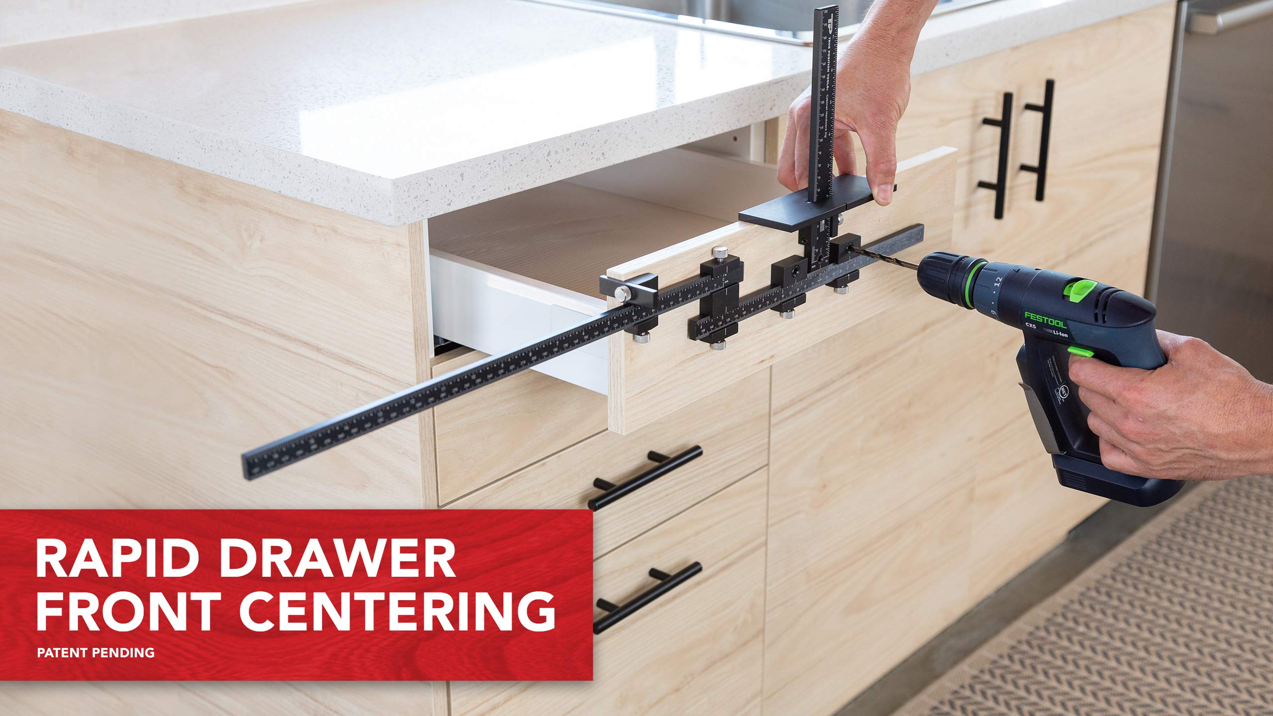 Original Hardware Jig with Extended Ruler for Rapid Drawer