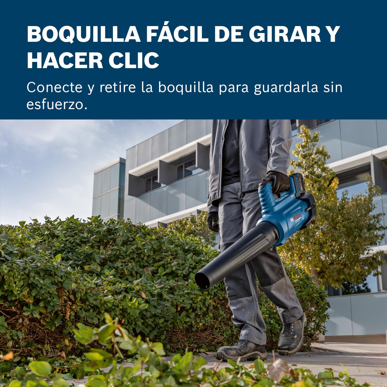 Bosch Professional 18V System soplador a batería BITURBO GBL 18V-750 (caudal de 780 m³/h, velocidad del aire de hasta 198 km/h, velocidad de giro variable, incl. boquilla, sin batería/cargador)