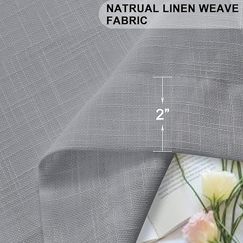 Miniatura 7 de Kinryb Cortinas de lino semitraslúcidas grises para ventanas de 84 pulgadas de largo, con ojales en la parte superior, cortinas verticales de gasa