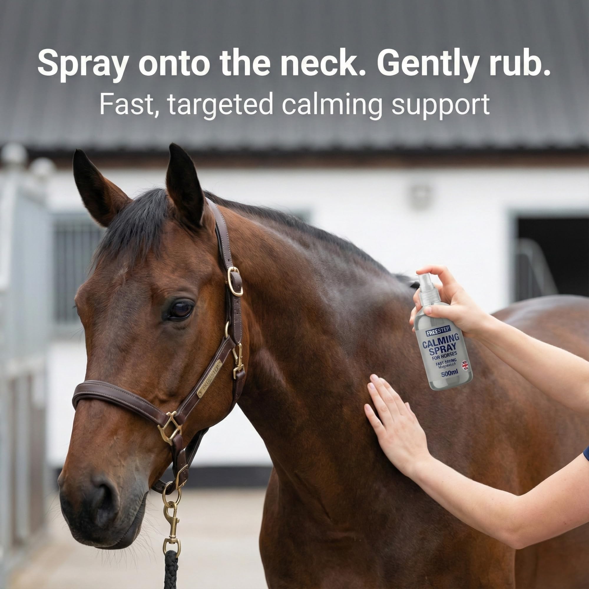 Spray calmante para caballos – Calmante de caballo de acción rápida con magnesio para la ansiedad, el estrés y el asombro | Enfoque natural y relajación | Sin somnolencia y seguro para la