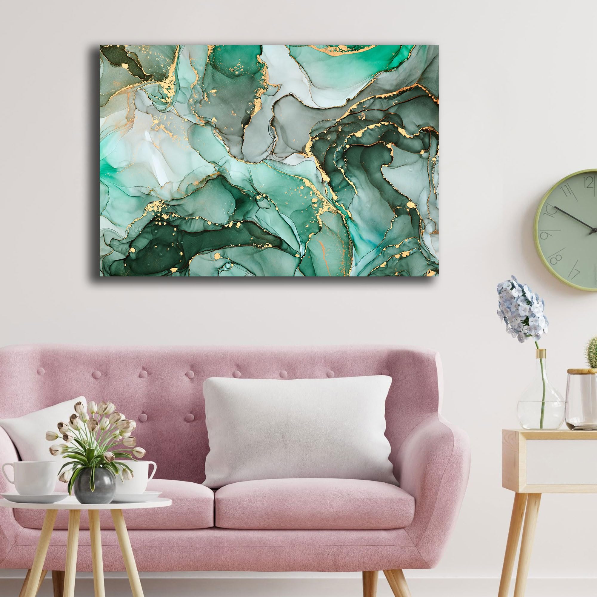 Tableau Marbré Multicolore ARTMAZING - Toile Grand Format Déco Salon - Style Abstrait Moderne - Plusieurs Tailles Disponibles