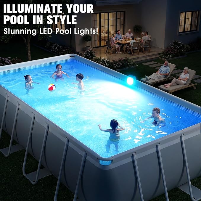 Luz Solar para Piscina Sobre Suelo LED Impermeable 7 Colores miniatura 7