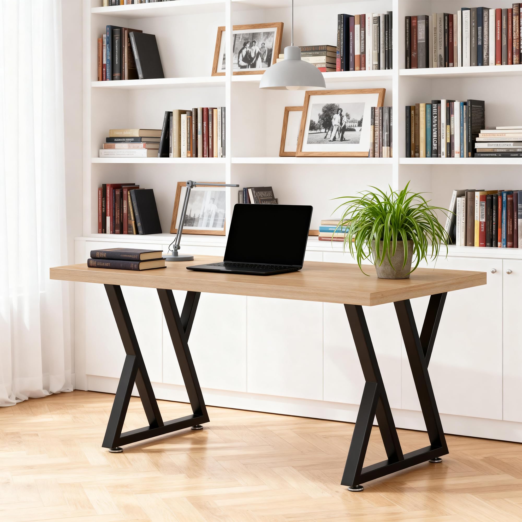 Tischbeine Metall Schwarz, 70 x 61cm, Schreibtisch Rahmen, DIY möbelfüße, Tischbeine 70cm Schwarz Quadratische Form, 2 Stück