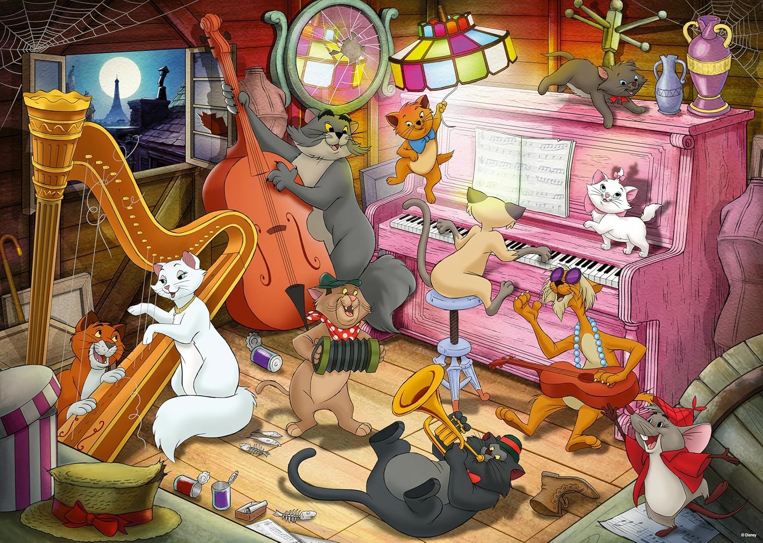 Ravensburger - Puzzle 1000 Pezzi Disney Gli Aristogatti, Adulti 70x50cm