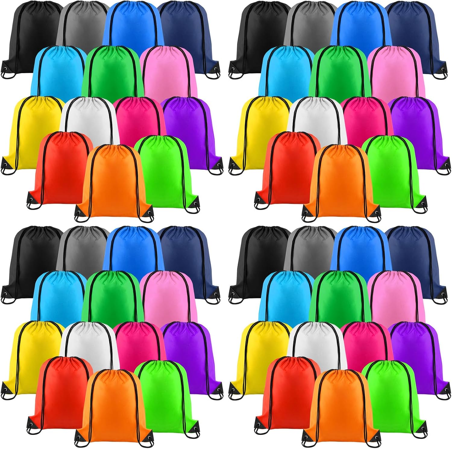 NACHLYNN 56 Pieces Drawstring Backpack Bulk 14 Colors