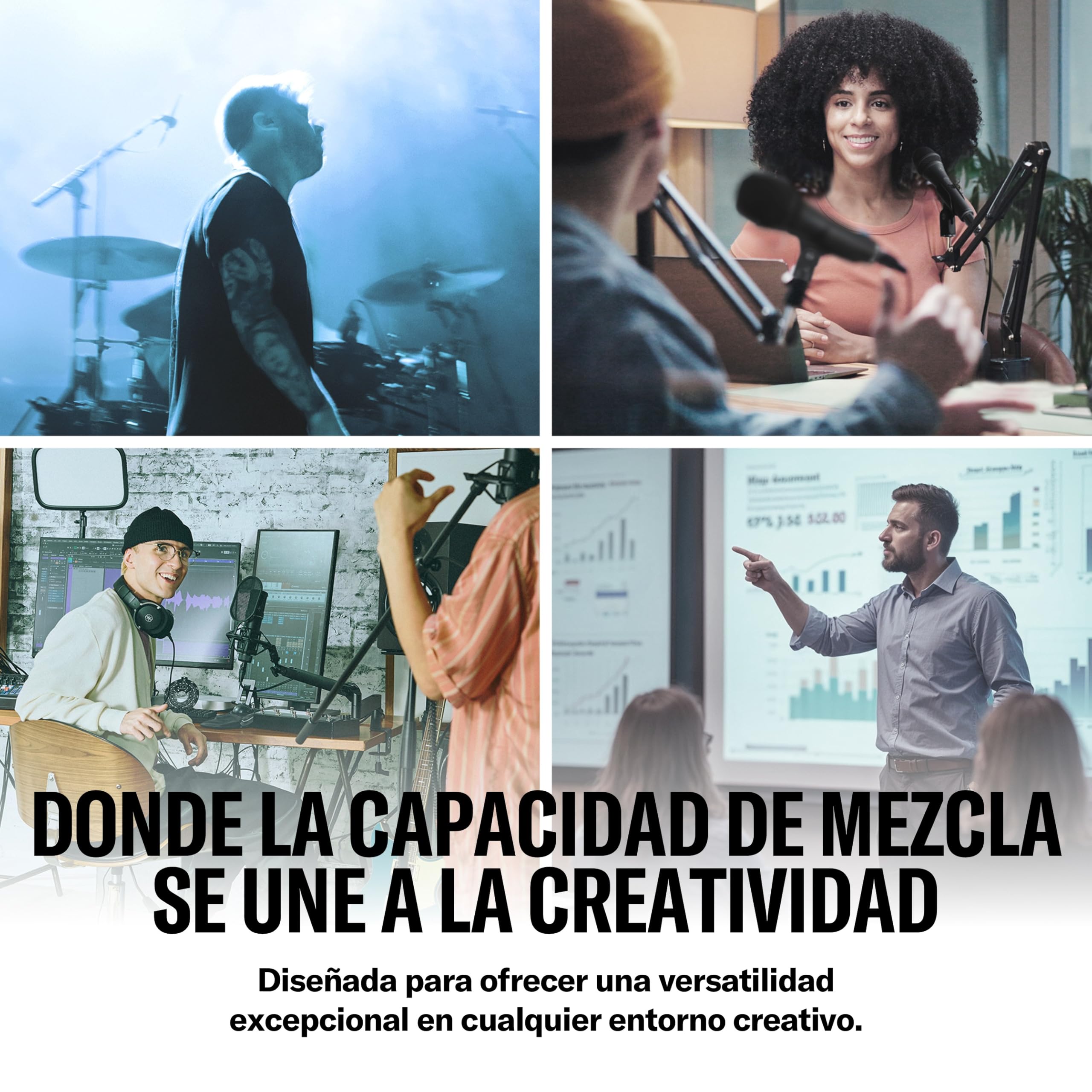 YAMAHA MGX16V Mezclador de Audio y Vídeo con LCD Táctil, HDMI USB, Negro | Mezclador AV Profesional con Captura HDMI-USB, Bluetooth, Doble USB y Grabación microSD