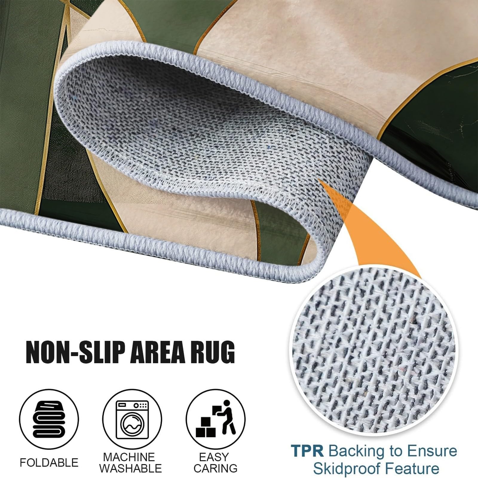 Teppich Läufer 120 x 170 cm Dunkelgrün Design, Minimalistische Abstrakte Streifen Kurzflor Teppich für Wohnzimmer Schlafzimmer Esszimmer Küche Flur Jugendzimmer - Weich Waschbarteppich Pflegeleicht