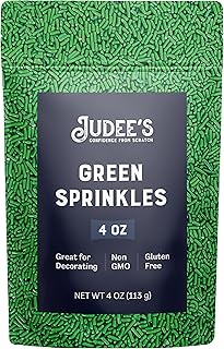 Green Sprinkles - Green Gluten Free Sprinkles - No-Dye Toppers for Cake Decorating - Edible Cake Decoration for Cookies & Ice Cream - 4 Oz