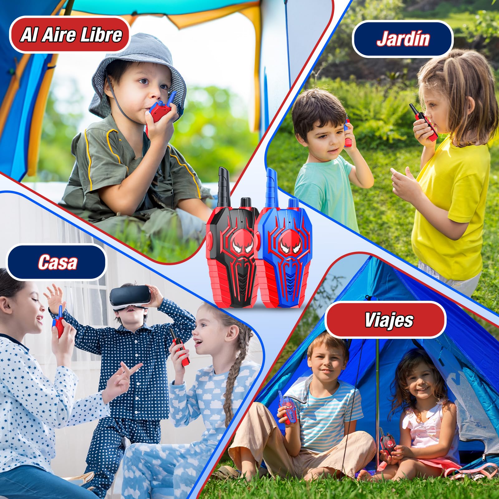 Toyokid Walkie Talkie Niños, Juguetes Niños 3 4 5 6 7 8 9 10 Años Walkie Talkie Regalo Niño 3 4 5 6 7 8 9 10 Años Juegos Exterior Niños Regalos Cumpleaños Niños Juguetes para Niños de 3-10 Años — view 3