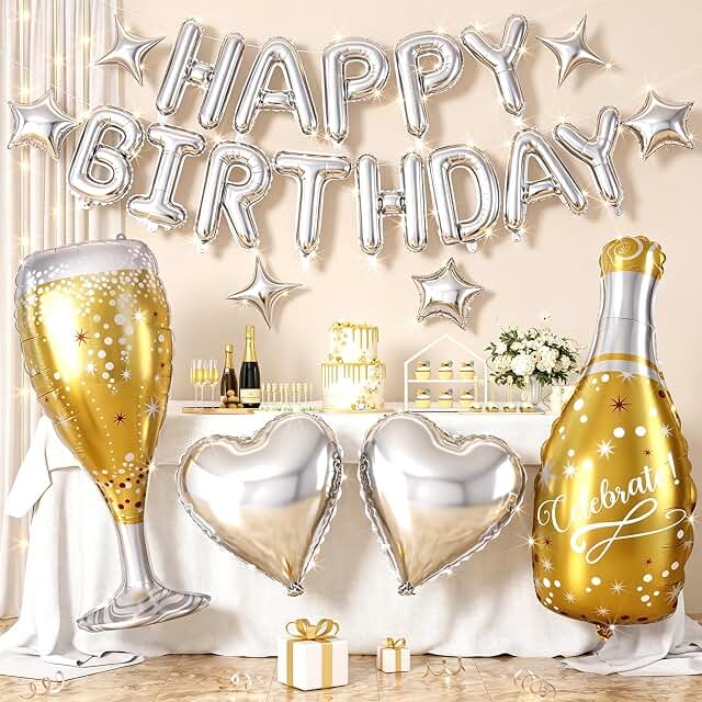 Silver Happy Birthday Banner For Men