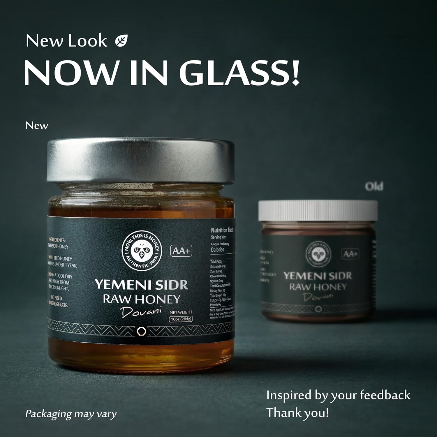 Raw Yemeni Sidr Honey AA+ Grade | Glass Jar | Unpasteurized, Unfiltered & Unheated | Authentic Monofloral Do’ani Sidr Honey from Sidr (Jujube Ziziphus) Trees | 100% Pure & Natural | 10oz / 284g