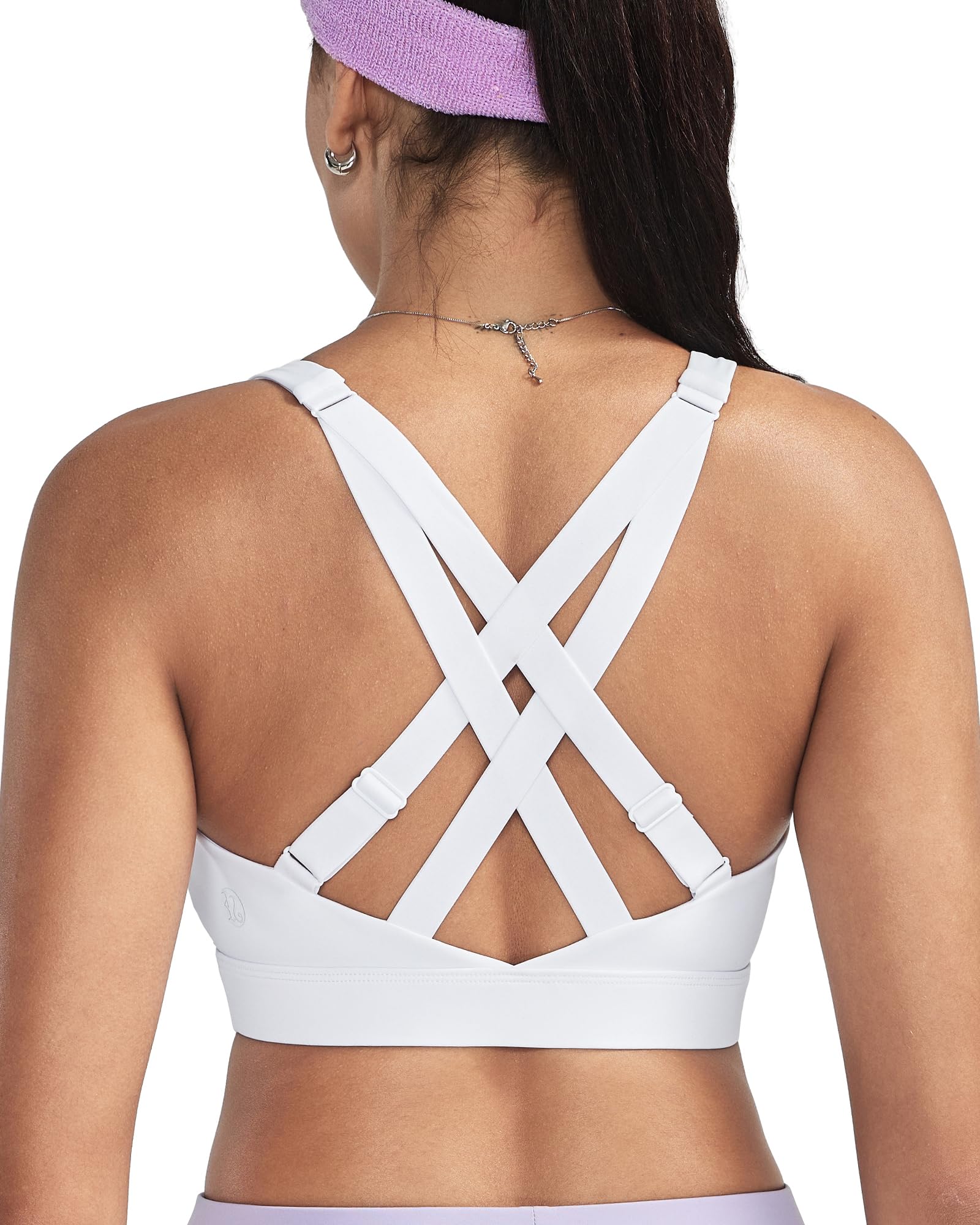 RUNNING GIRL High Support Sports Bras for Women High Impact Running Adjustable Sports Bra Molded Cup Strappy Sports