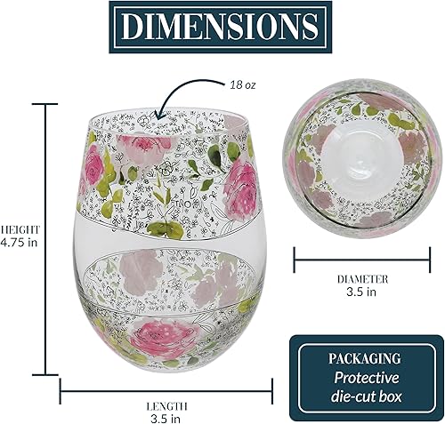 Miniatura 3 de Pavilion Gift Company - Vaso de vino sin tallo de 18 onzas para mamá, regalos para mamá de hija, hijo, niños, regalos del día de la madre para mamá,